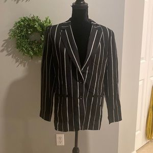 Women’s black pinstriped blazer, size 12